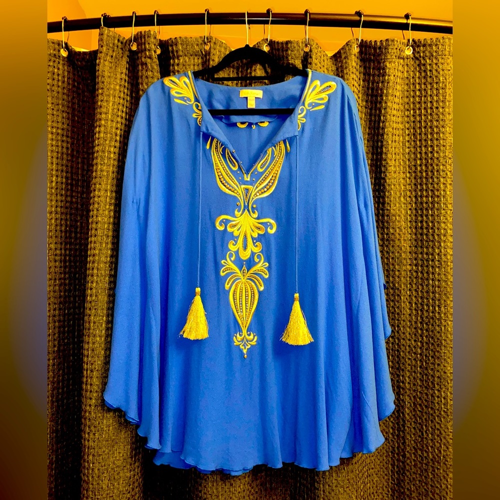Lilly Pulitzer Dress, Royal Blue & Gold Embroidery, Sz XS